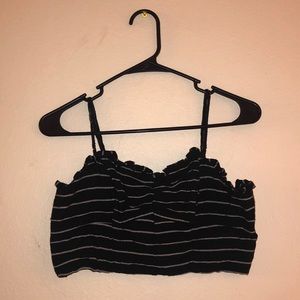Wired striped top with detachable straps